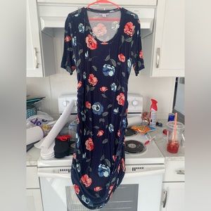 Motherhood Navy Flower Dress
